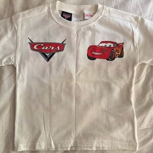 Disney Cars Cream T-Shirt with Red Lightning McQueen